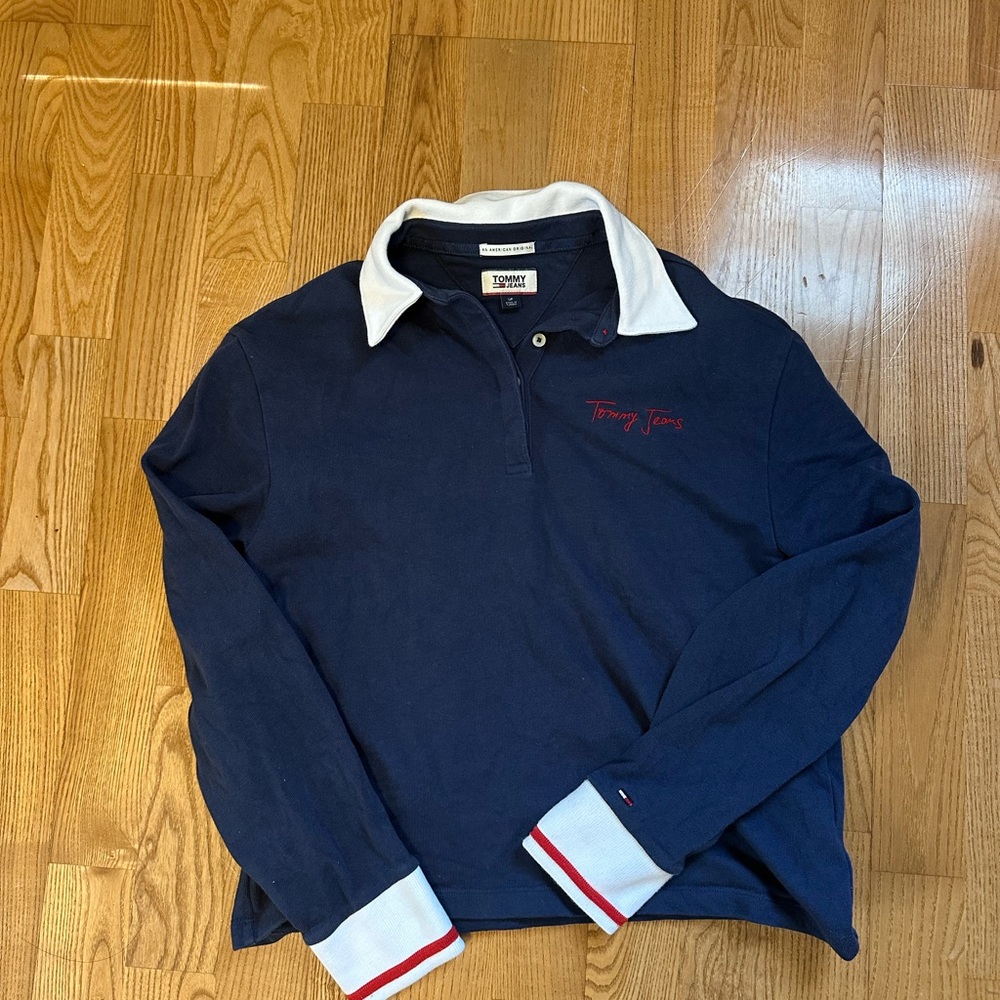 Vintage Tommy Jeans Navy Rugby Pullover
